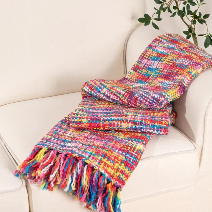 Colorful Woven Throw Blanket