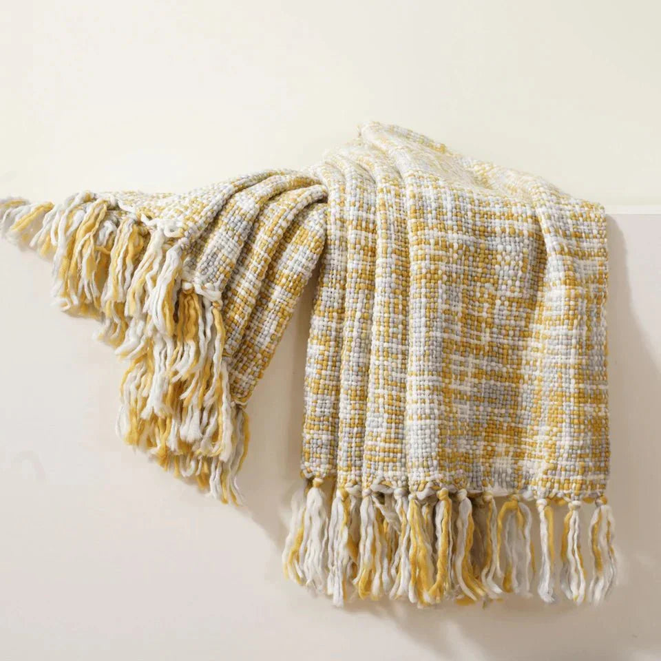 Golden Glow Knit Blanket